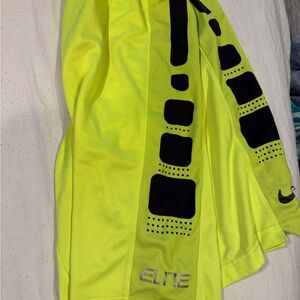 Nike Elite Men's Athletic Shorts - Neon Yellow and Black